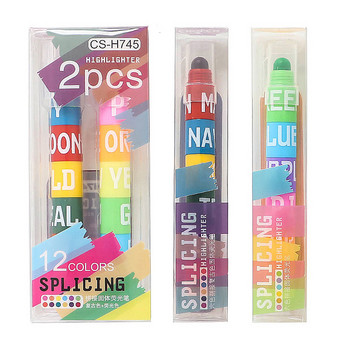 Шев плътен хайлайтър 6-цветен Bullet Ретро цветен хайлайтър Note Pen Флуоресцентна цветна графити писалка Студентски канцеларски материали