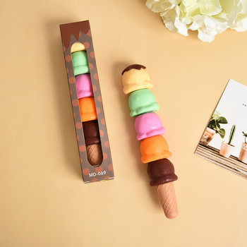 5 цветни креативни хайлайтери във формата на сладолед Сладка фунийка Мини маркери Химикалки за училищно изкуство Рисуване Kawaii Консумативи Корейски канцеларски материали
