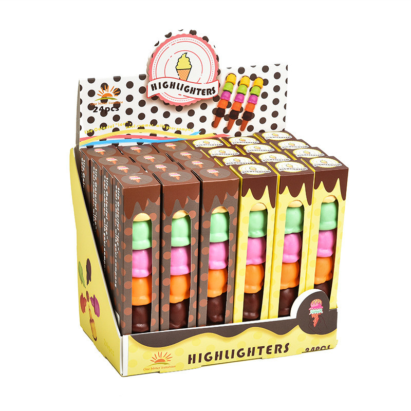 5 colorate creative înghețată în formă de evidențiere con dulce mini marker pixuri școală artă desen Kawaii consumabile papetărie coreeană