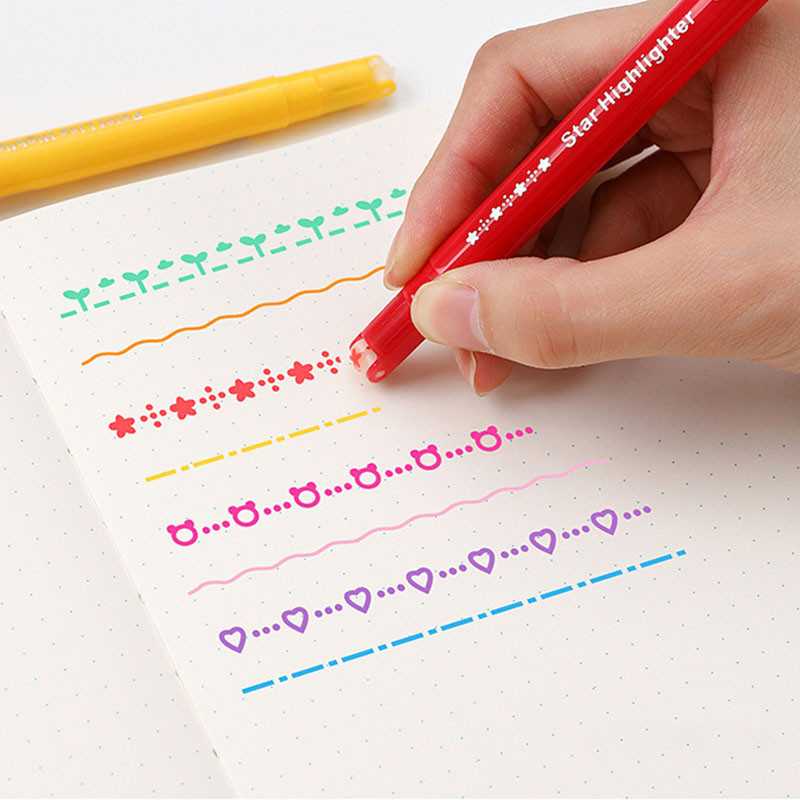 8Pcs/set Double-ended Graph Curve & Marker Highlighters Olovka Papirni materijal Scrapbooking za dječje darove Školski pribor