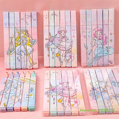 Set markera Constellation od 6 komada, šarene flomastere s vrhom dlijeta, brzo sušenje za djecu, odrasle, bojanje, bilježenje