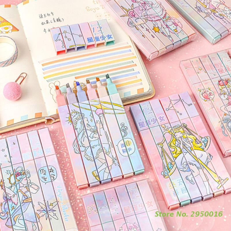 Set markera Constellation od 6 komada, šarene flomastere s vrhom dlijeta, brzo sušenje za djecu, odrasle, bojanje, bilježenje