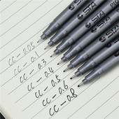 Marker pentru desen de linie artistică 0,05 0,1 0,2 0,3 0,4 0,5 0,6 0,8 8 buc./set Marker cu vârf din fibră neagră
