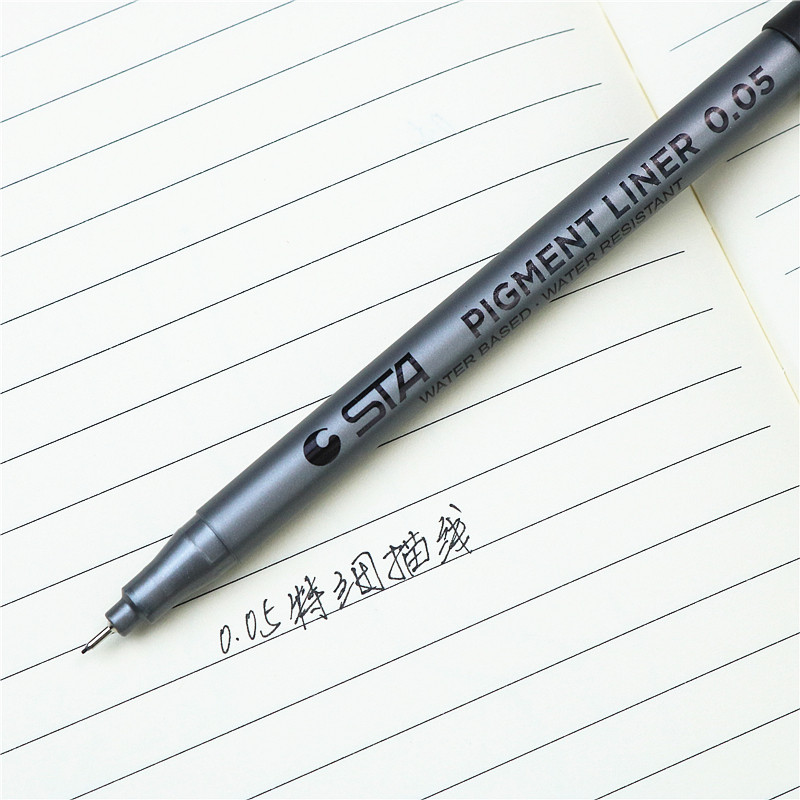 Marker pentru desen de linie artistică 0,05 0,1 0,2 0,3 0,4 0,5 0,6 0,8 8 buc./set Marker cu vârf din fibră neagră