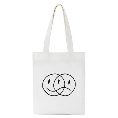 Harajuku Art Cumpărături Genți negre Genți tote din pânză Geantă reutilizabilă din pânză de desene animate imprimate Genți de mână Genți de umăr Genți de mână personalizate Femei