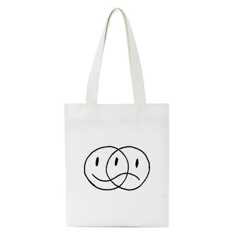 Harajuku Art Cumpărături Genți negre Genți tote din pânză Geantă reutilizabilă din pânză de desene animate imprimate Genți de mână Genți de umăr Genți de mână personalizate Femei