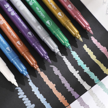8 τεμάχια/Σετ DIY Διακόσμηση περιοδικού επισήμανσης Δημιουργικό μεταλλικό μαθητικό σχέδιο Υλικό γραφής Μαρκαδόροι στυλό Kawaii Stationery