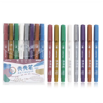 8Pcs/Set DIY Dnevnik Dekoracija Marker Kreativni metalik studentski materijal za crtanje Materijal za pisanje Umjetnički markeri Olovka Kawaii pribor