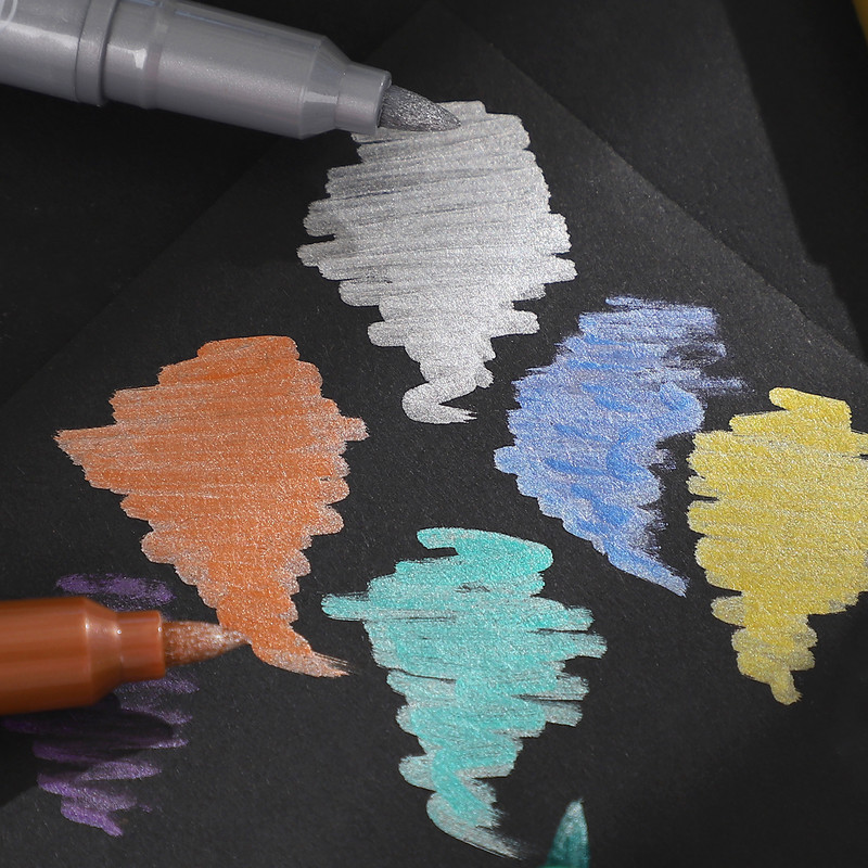 8Pcs/Set DIY Dnevnik Dekoracija Marker Kreativni metalik studentski materijal za crtanje Materijal za pisanje Umjetnički markeri Olovka Kawaii pribor