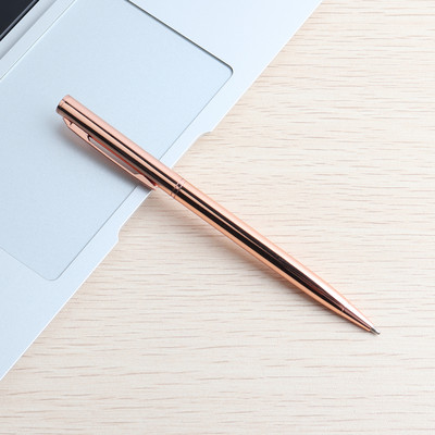 5Pcs/Set Kemijska olovka od ružičastog zlata Rotirajuće metalne kemijske olovke od nehrđajućeg čelika za školske uredske potrepštine Olovke