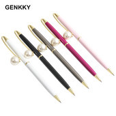1PCS GENKKY Pixuri din metal Kawaii colorate cu perle pixuri cadou pentru rechizite școlare Pixuri rotative Boligrafos