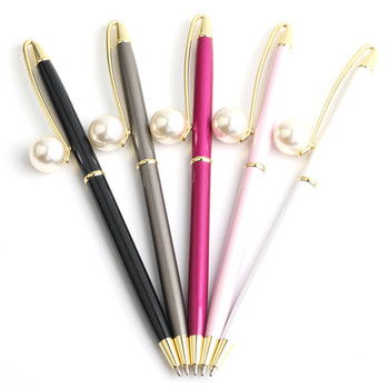 1 ΤΕΜ GENKKY Μεταλλικά στυλό Kawaii Colorful Pearl BallPen Δώρο στυλό για σχολικά είδη Boligrafos Περιστρεφόμενα στυλό