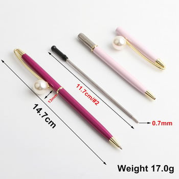 1 ΤΕΜ GENKKY Μεταλλικά στυλό Kawaii Colorful Pearl BallPen Δώρο στυλό για σχολικά είδη Boligrafos Περιστρεφόμενα στυλό