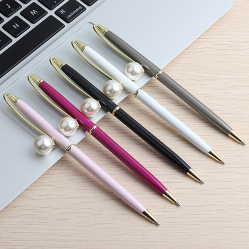 1 ΤΕΜ GENKKY Μεταλλικά στυλό Kawaii Colorful Pearl BallPen Δώρο στυλό για σχολικά είδη Boligrafos Περιστρεφόμενα στυλό