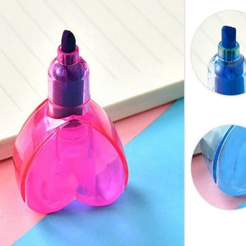 6 σε 1 χαριτωμένα κινούμενα σχέδια Highlighter Heart and Shape Σχολικά έγχρωμα προμήθειες Μαθητές δείκτες Rainbow Fluorescent Bear R5w5