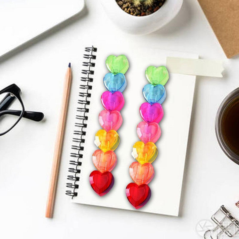 6 u 1 slatki crtići Highlighter Srce i oblik Školski pribor u boji Studentski markeri Rainbow Fluorescent Bear R5w5