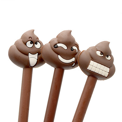 3PCS. Slatke Poo Design Gel olovke Kreativni crtani učenici Stacionarni Smiješne gel tintne olovke Školski uredski materijal Pokloni