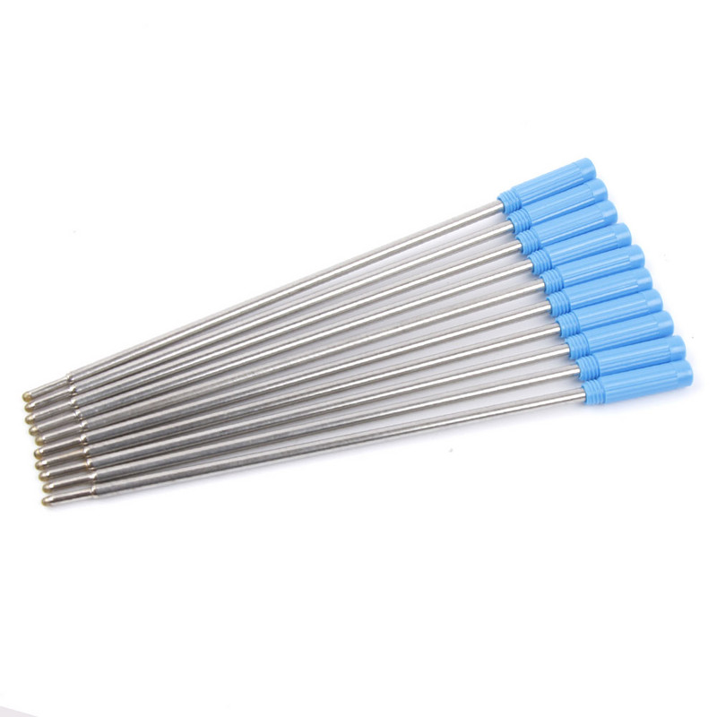 Ograničenje pokazuje 10 komada visokokvalitetnih kemijskih olovki u obliku križa, punjenja za tintu - crno i plavo, korisno