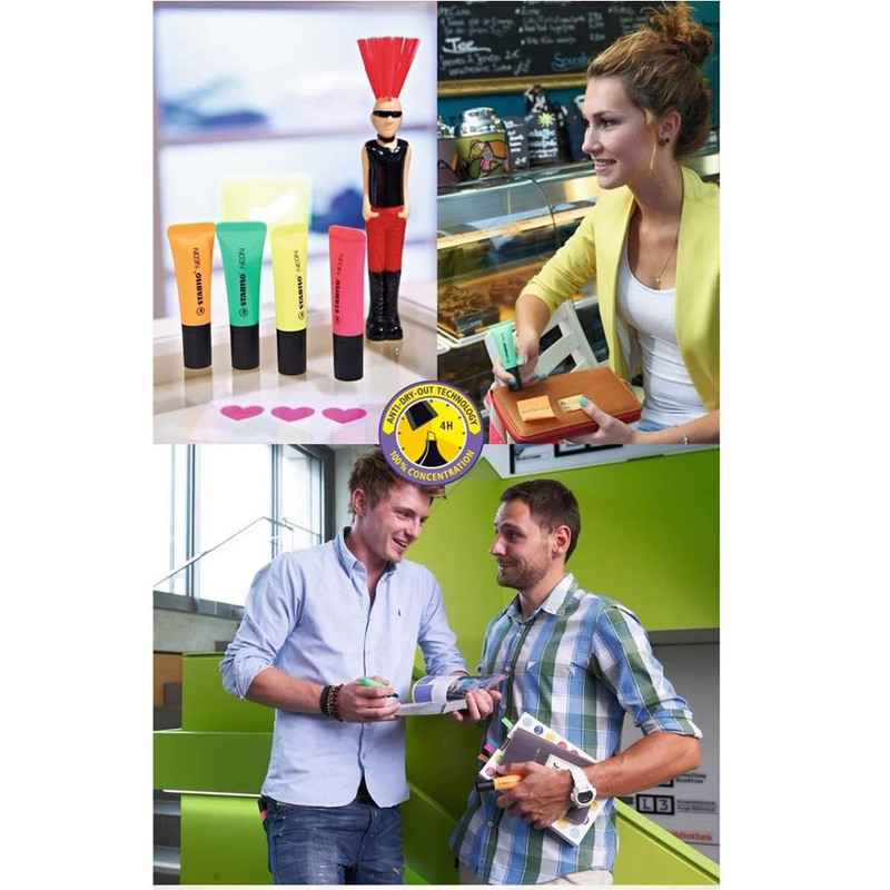 1kom Stabilo Neon Color Highlighter Marker Pen Vrh dlijeta za Crtanje Slika Uredski papir Kopiranje Faks Škola F826