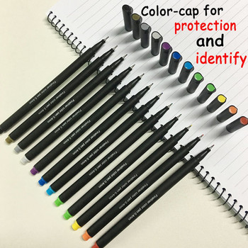 12 цвята химикалки за планиране на дневници Цветни химикалки Fine Point Markers Химикалки за рисуване с фини връхчета Porous Fineliner Pen Офис ученически пособия