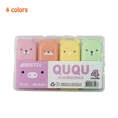 Haile 6pcs/Set Mini olovke za označavanje sa slatkim crtanim filmovima Kawaii markeri u pastelnim bojama Manga Markeri za spomenare Dnevnik za označavanje Pribor