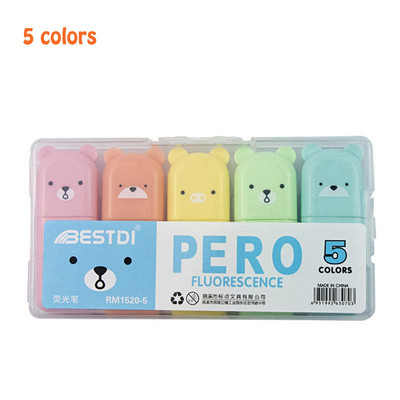 Haile 6pcs/Set Mini olovke za označavanje sa slatkim crtanim filmovima Kawaii markeri u pastelnim bojama Manga Markeri za spomenare Dnevnik za označavanje Pribor