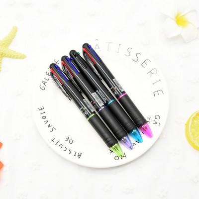4 kom Marka 4 u 1 boja Bolígrafo Nova višenamjenska kemijska olovka za školu 0,7 mm olovka s potpisom Kemijska olovka Školski uredski pribor