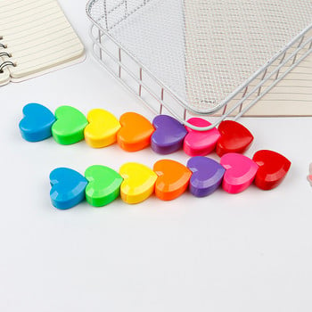 1 бр. 6 цвята Сладък Kawaii Love Heart Shape Candy Color Highlighter Офис ученически пособия Подарък