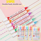 Marcator pentru evidențieri graffiti Linie curbă în formă de floare Marcatori cu forme multiple Pix Marcator cu curbe integrate