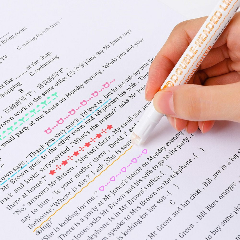 Marcator pentru evidențieri graffiti Linie curbă în formă de floare Marcatori cu forme multiple Pix Marcator cu curbe integrate