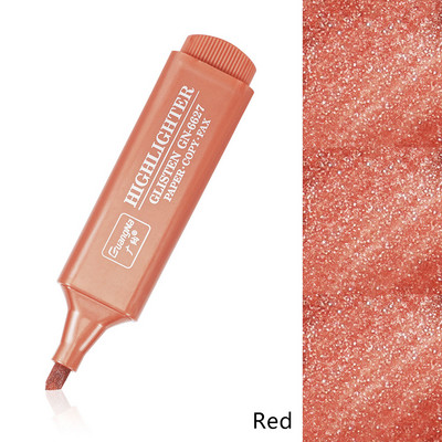 8 krāsu metālisks marķieris, īpaši zibspuldzes dienasgaismas pildspalva, metālisks mirdzošs izgaismotājs, marķieri piezīmju veikšanai, žurnālu rakstīšanas piederumi