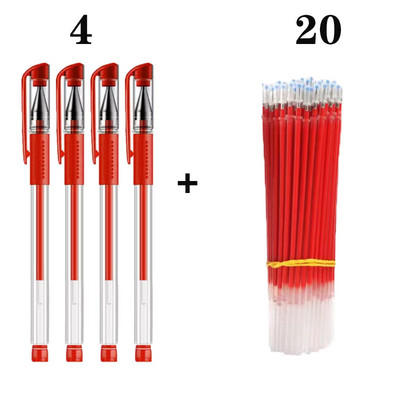 Paket gel olovke Ručke neutralne olovke Štap za punjenje 0,5 mm vrh metka Crnoplava Hemijska kemijska olovka s crvenom tintom Olovka za potpisivanje Uredski pribor za studente