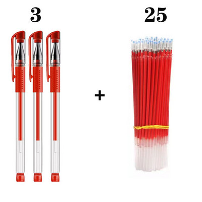 Paket gel olovke Ručke neutralne olovke Štap za punjenje 0,5 mm vrh metka Crnoplava Hemijska kemijska olovka s crvenom tintom Olovka za potpisivanje Uredski pribor za studente