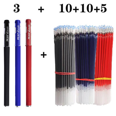 Paket gel olovke Ručke neutralne olovke Štap za punjenje 0,5 mm vrh metka Crnoplava Hemijska kemijska olovka s crvenom tintom Olovka za potpisivanje Uredski pribor za studente