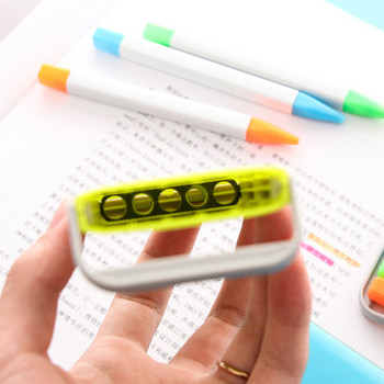 5 цвята/кутия Candy Colors Highlighter Pen Ръчна преносима мека флуоресцентна химикалка за рисуване Писане за писане Канцеларски материали