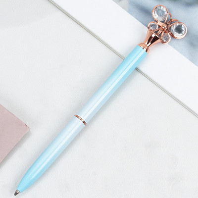 Modna leptir kemijska olovka Kreativna metalna reklamna olovka Crna 1,0 mm Poslovna olovka Školski uredski materijal Poklon za studente