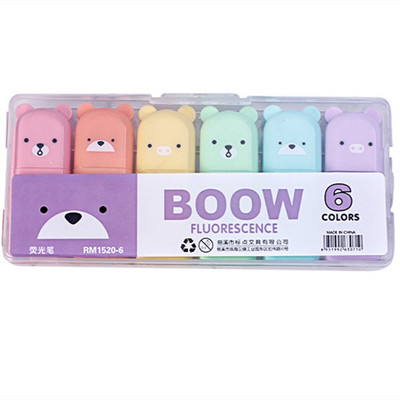 6 vnt. / dėžutė Kawaii Mini Highlighter 4/5/6 Spalvos / rinkinys Mieli žymekliai Pasteliniai piešimo rašikliai Mokykliniai ir biuro meno raštinės reikmenys