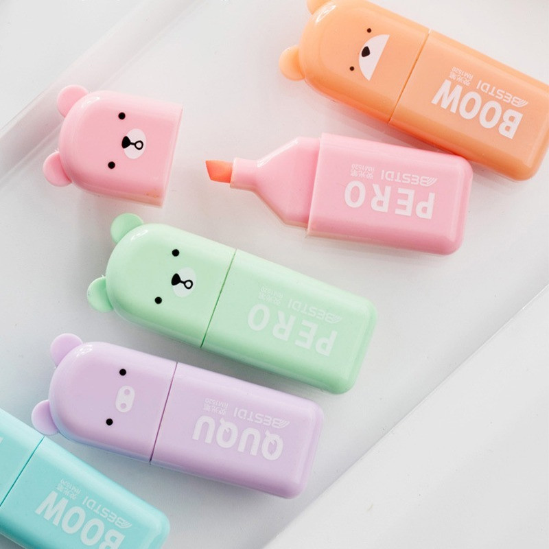 6 vnt. / dėžutė Kawaii Mini Highlighter 4/5/6 Spalvos / rinkinys Mieli žymekliai Pasteliniai piešimo rašikliai Mokykliniai ir biuro meno raštinės reikmenys