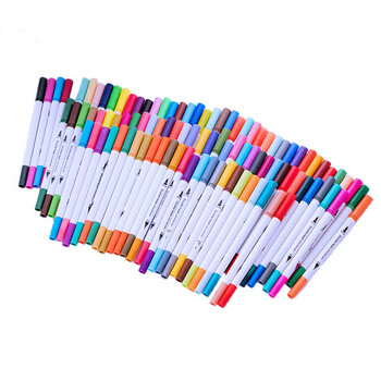 12/24/36/48 Χρώματα Δικέφαλος μαρκαδόρος στυλό ακουαρέλας υδατοδιαλυτό Soft Art Hook Line Pen Σχολικά είδη γραφείου