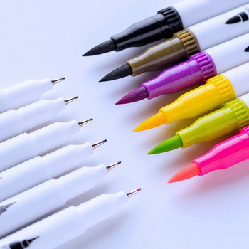 12/24/36/48 Χρώματα Δικέφαλος μαρκαδόρος στυλό ακουαρέλας υδατοδιαλυτό Soft Art Hook Line Pen Σχολικά είδη γραφείου