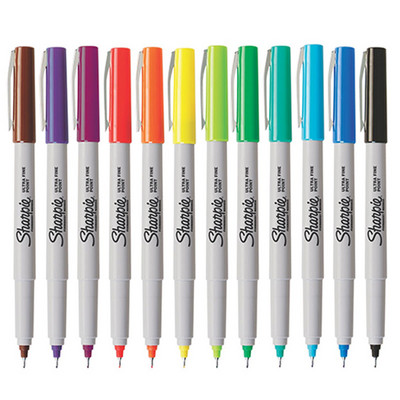 9 krāsu marķieri 0,5 mm adatu pildspalva, ūdensnecaurlaidīga smalka māksla, bez putekļiem, skolas biroja rakstīšanas kancelejas piederumi Sharpie piederumi