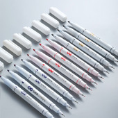 12Pcs Dual-Tip Liner Art Marker Pen Set Dual-ended DIY Graffiti Marker Stens Μόνιμοι δείκτες για παιδιά μαθητές