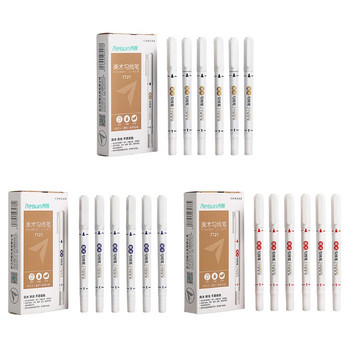 12Pcs Dual-Tip Liner Art Pen Marker Pen Set Двустранни DIY графити маркери перманентни маркери за деца студенти