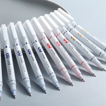 12Pcs Dual-Tip Liner Art Marker Pen Set Dual-ended DIY Graffiti Marker Stens Μόνιμοι δείκτες για παιδιά μαθητές