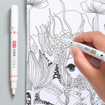 12Pcs Dual-Tip Liner Art Pen Marker Pen Set Двустранни DIY графити маркери перманентни маркери за деца студенти