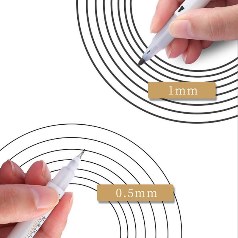 12Pcs Dual-Tip Liner Art Marker Pen Set Dual-ended DIY Graffiti Marker Stens Μόνιμοι δείκτες για παιδιά μαθητές