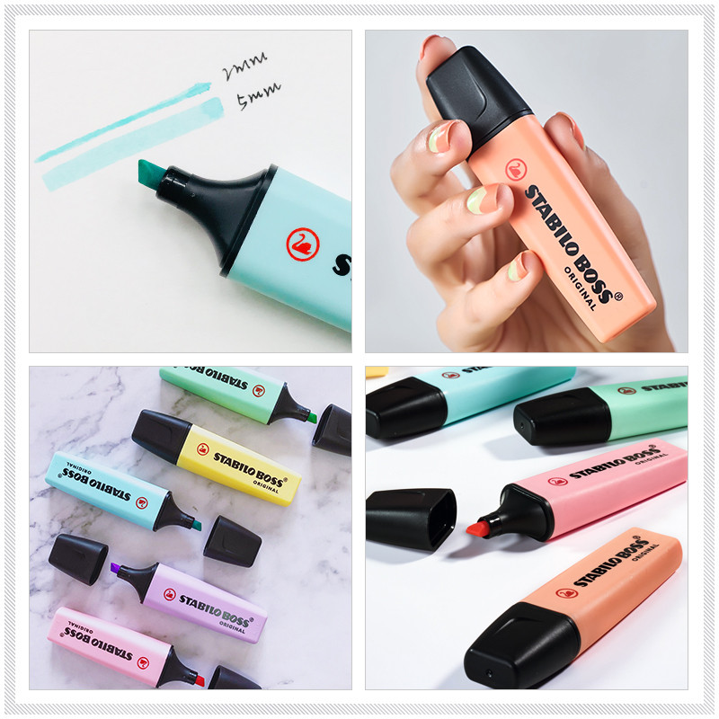 STABILO BOSS Originalna pastelna olovka za označavanje, nježna boja 2/5 mm vrh dlijeta Art Marker Liner Crtanje Slikanje Uredska škola F507