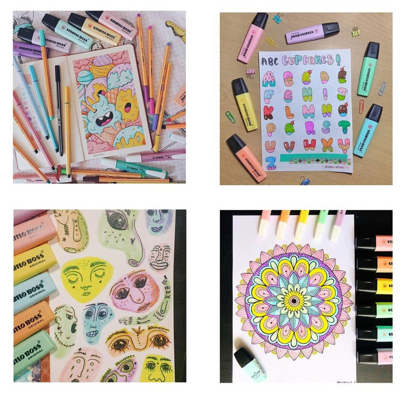 STABILO BOSS Originalna pastelna olovka za označavanje, nježna boja 2/5 mm vrh dlijeta Art Marker Liner Crtanje Slikanje Uredska škola F507