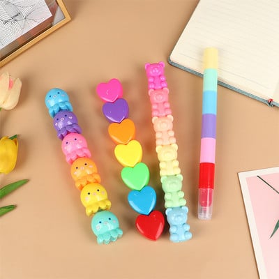 1Pc. Kreativni marker za označavanje u obliku mačje kandže, medvjeda, crtani, slatki, može se odvojiti, široka olovka, debela olovka, marker u boji studentskih linija
