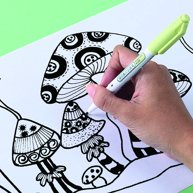 Creativ 4 bucăți/set 0,5 mm/1,2 mm stilou de marcare cu uscare rapidă cu două capete Desen artistic și scris Papetarie pentru studenți Rechizite școlare